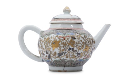 Lot 457 - A CHINESE FAMILLE ROSE TEAPOT AND COVER.