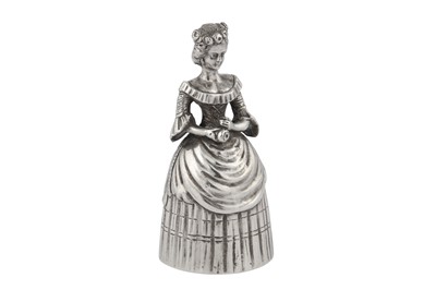Lot 66 - A late 19th / early 20th century German silver novelty table bell, Hanau circa 1900 probably by George Roth and Co