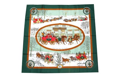 Lot 169 - Hermes 'L'Hiver en Poste' Silk Scarf