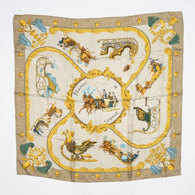 Lot 165 - Hermes 'Plumes et Grelots' Silk Scarf