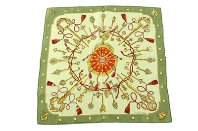 Lot 164 - Hermes 'Les Cles' Silk Pocket Square