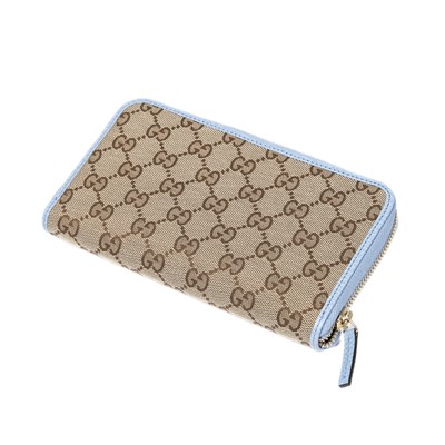 Lot 138 - Gucci Beige Monogram Zip Around Wallet