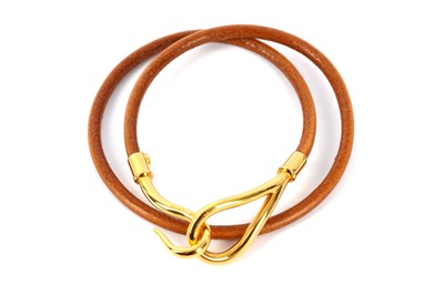 Lot 170 - Hermes Tan Double Tour Jumbo Bracelet