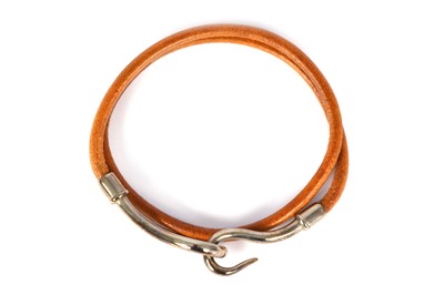 Lot 172 - Hermes Tan Double Tour Jumbo Bracelet