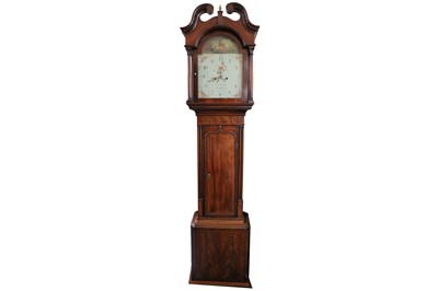Lot 391 - AN EARLY 19TH CENTURY ENGLISH MAHOGANY LONGCASE CLOCK