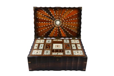 Lot 378 - An Anglo Indian coromandel work box, from Colonial Ceylon, circa 1870