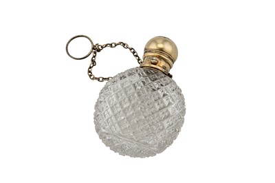 Lot 19 - A Victorian silver gilt mounted cut glass scent bottle, London circa 1870 by George Brace (reg. Aug 1859)