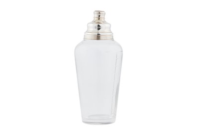 Lot 150 - A large American sterling silver mounted glass cocktail shaker, New York circa 1930 by Hawkes Sterling (active 1880-1962)