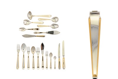 Lot 77 - A modern German sterling silver parcel gilt table service of flatware / canteen, circa 1990 by Robbe & Berking