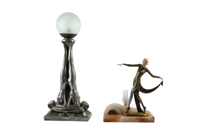 Lot 428 - Two mid to late 20th century Art Deco style lamps