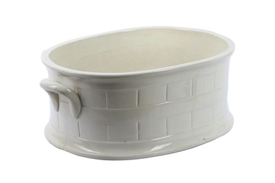 Lot 295 - A 19th Century Belleek (First Period 1863 - 1890) twin handled oval foot bath