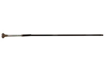 Lot 362 - A late 19th century yellow metal, mother of pearl and bamboo gentleman's sword stick