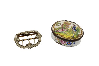 Lot 846 - A MID 18TH CENTURY STAFFORDSHIRE ENAMEL SNUFF BOX, CIRCA 1770