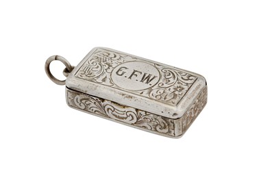 Lot 6 - A mid-Victorian sterling silver vesta case, London 1860 by Benjamin Barling
