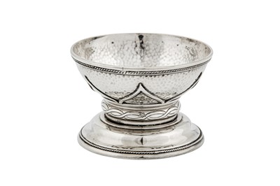 Lot 149 - A mid-20th century American or Mexican silver spool salt, circa 1960 by E L script (untraced)