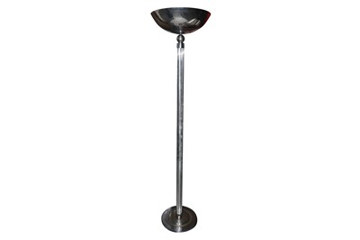 Lot 37 - UNKNOWN: an Art Deco style chrome and glass uplighter