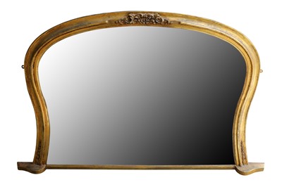 Lot 420 - A Victorian gilt framed overmantel mirror of waisted form