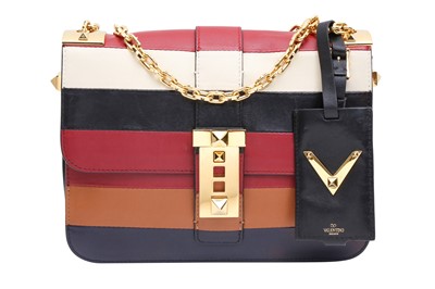 Lot 48 - Valentino Multi Stripe B Rockstud Shoulder Bag