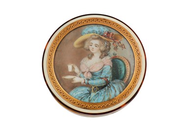 Lot 31 - A late 18th century French ivory portrait miniature snuff box, probably Paris circa 1780
