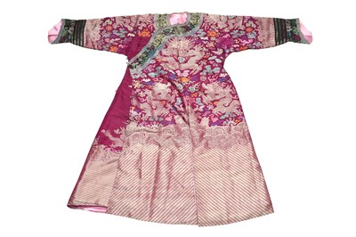 Lot 375 - A CHINESE PURPLE-GROUND KESI 'DRAGON' ROBE, JIFU.