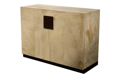 Lot 144 - A contemporary velour covered television cabinet