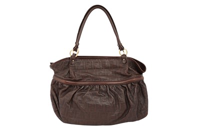 Lot 191 - Fendi Brown Zucca Embossed Chef Bag