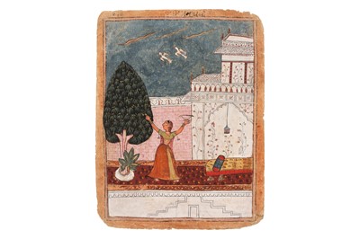 Lot 339 - AN ILLUSTRATION FROM A RAGAMALA SERIES: MALASRI RAGINI