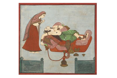 Lot 340 - A COURTLY LADY RELAXING ON A TERRACE