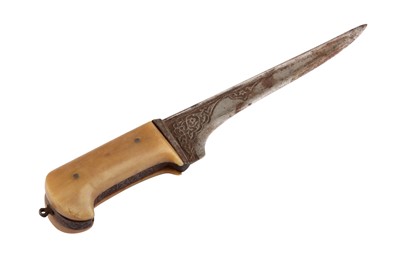 Lot 408 - λ A BONE-HILTED CHILD PESH KABZ DAGGER