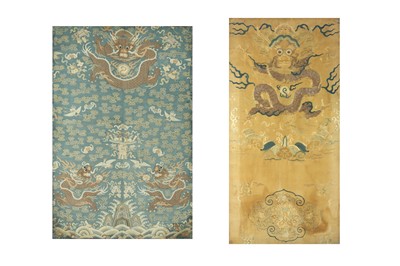 Lot 367 - TWO CHINESE 'DRAGON' TEXTILES.