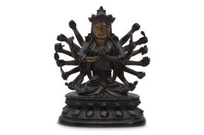 Lot 412 - A CHINESE GILT-BRONZE FIGURE OF CUNDI BODHISATTAVA.