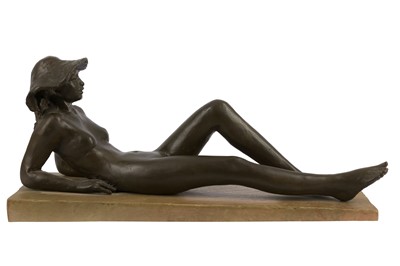 Lot 382 - Sydney Harpley (1927-1992) - Reclining Female Nude wearing a hat