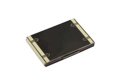 Lot 55 - An early 20th century Art Deco sterling silver and laquer cigarette case, import marks for London 1934 by Henry Charles Freeman Ltd