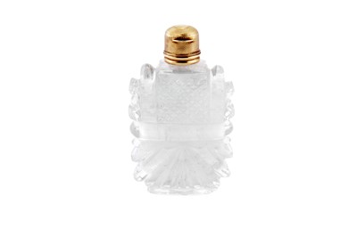 Lot 64 - A mid-19th century unmarked gold mounted scent bottle