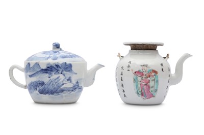 Lot 240 - TWO CHINESE TEAPOTS AND COVERS.