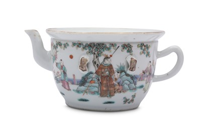 Lot 237 - A CHINESE FAMILLE ROSE 'LADIES AND BOYS' TEAPOT AND COVER.