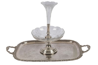 Lot 354 - A silver plated and glass epergne