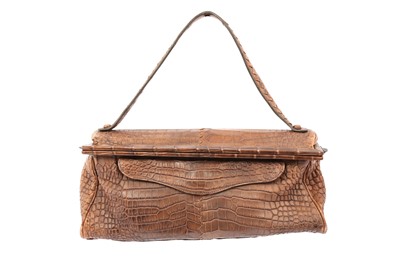 Lot 188 - Bottega Veneta Brown Crocodile Cocco Madagascar Bag