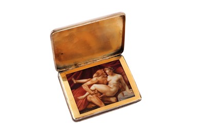 Lot 1002 - A mid - 18th century unmarked silver concealed erotic snuff box, probably French circa 1760