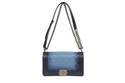 Lot 77 - Chanel Blue Ombre Medium Boy Bag