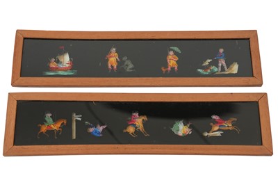 Lot 59 - A Selection of Mahogany Mounted Hand Painted Magic Lantern Slides