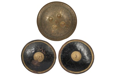 Lot 402 - THREE INDIAN PARADE SHIELDS