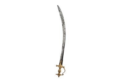 Lot 396 - A GOLD-DAMASCENED (KOFTGARI) STEEL TULWAR (SWORD)