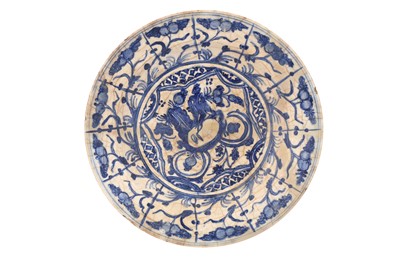 Lot 245 - A LARGE BLUE AND WHITE KUBACHI POTTERY DISH