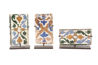 Lot 183 - THREE RECTANGULAR SPANISH ARISTA POTTERY TILES