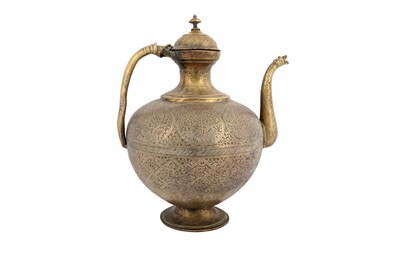 Lot 308 - A LARGE KASHMIRI BRASS EWER