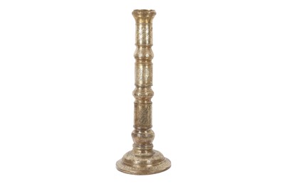 Lot 270 - A MONUMENTAL BRASS OPENWORK CANDLESTICK