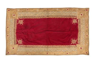 Lot 128 - A VELVET MASNAD FLOOR SPREAD