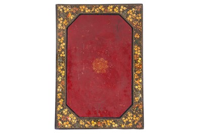 Lot 303 - A LACQUERED PAPIER-MÂCHÉ WOODEN DISPLAY FRAME