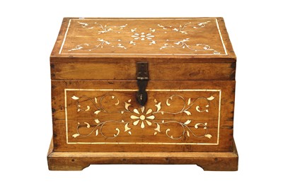 Lot 239 - λ A CLEAR HARDWOOD IVORY AND BONE-INLAID CHEST